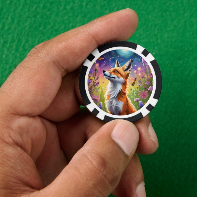 Majestic Fox Poker Chips (Hand)