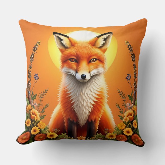 Majestic Fox Portrait Cushion (Front)