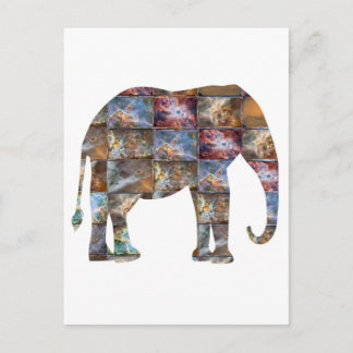 Majestic Friendly Animal : Elephant Marble Tiles Postcard