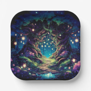 Majestic Fun Enchanted Forest Baby Shower Paper Plate