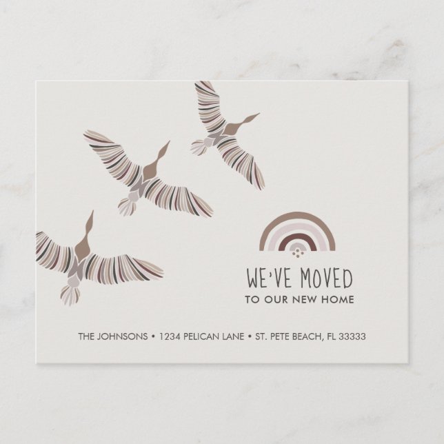 Majestic Geese We've Moved to Our New Home Announcement Postcard (Front)