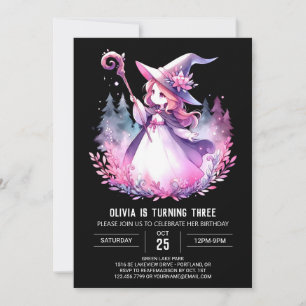 Majestic Girl Wizard Birthday Invitation