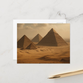 Majestic Giza Pyramids Egyptian Postcard