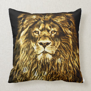 Majestic Gold Lion Cushion