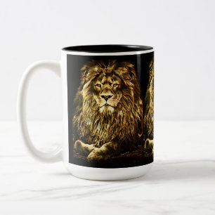 Majestic Gold Lions Two-Tone Coffee Mug