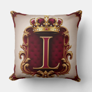 Majestic Gold Monogram With Crown On Regal Velvet Cushion