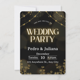 Majestic Gold Ornamental Frame Wedding Invitation