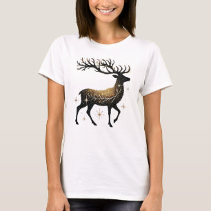 Majestic Gold Starry Reindeer  T-Shirt