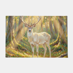 Majestic Golden Forest Buck Painting Doormat