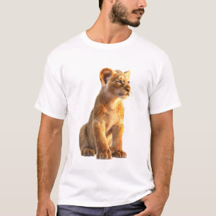 Majestic Golden Lion Cub Wildlife Portrait Men T-Shirt