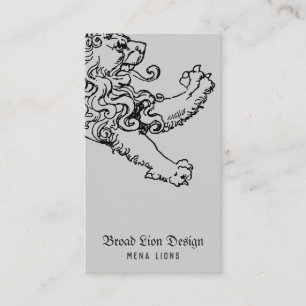 Majestic Golden Lion Walking Vintage Art Business Card