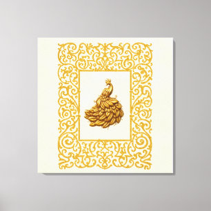 Majestic  golden peacock  canvas print