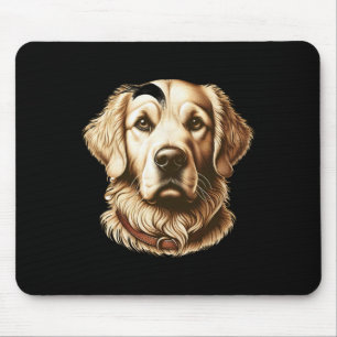 Majestic Golden Retriever Dog Illustration Sticker Mouse Pad