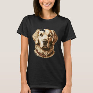 Majestic Golden Retriever Dog Illustration Sticker T-Shirt