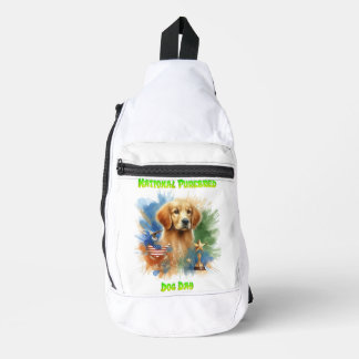Majestic Golden Retriever With Trophy and Stars Sling Bag