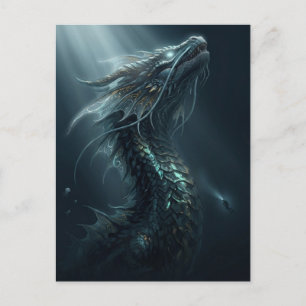 Majestic Golden Scale Sea Dragon - Deep Ocean Guar Postcard