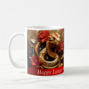 Majestic Golden Snake Chinese New Year Foil Coffee Mug