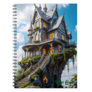 Majestic Gothic Mansion on Cliff Edge Notebook