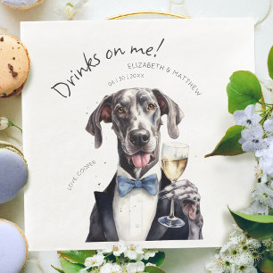 Majestic Great Dane Waiter Watercolor Customisable Napkin