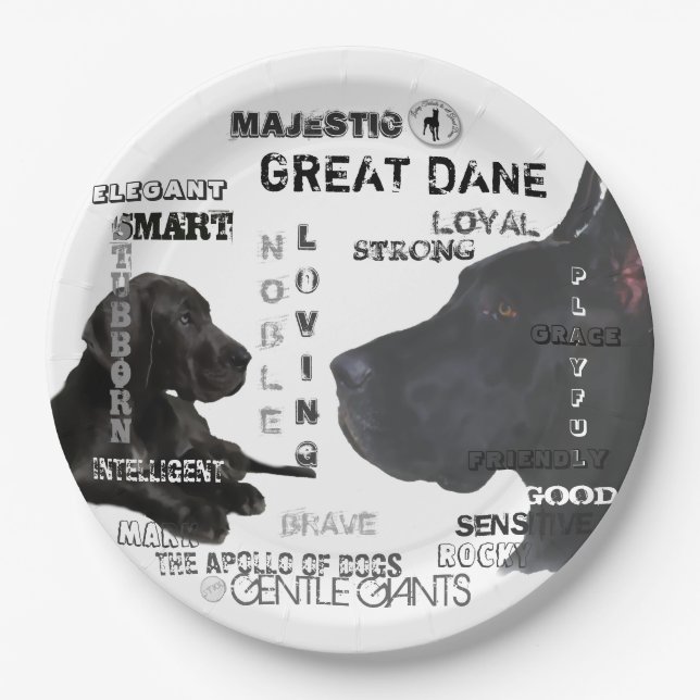 Majestic Great Danes Paper Plate (Front)