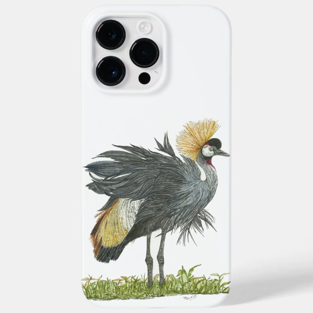 Majestic Grey Crowned Crane Water Colours Case-Mate iPhone Case (Back)