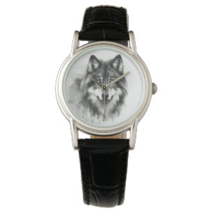 Majestic Grey Wolf Stunning Watercolor Wildlife Watch