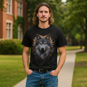 Majestic Grey Wolf with Copper Eyes T-Shirt