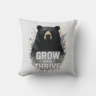 Majestic Growth Black Bear Art Cushion