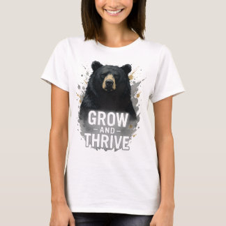 Majestic Growth Black Bear Art   T-Shirt