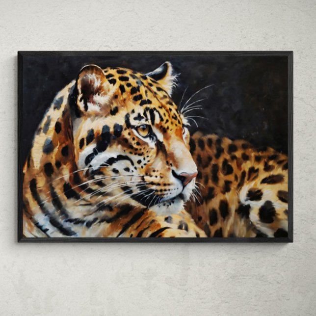 Majestic Guardian: Jaguar Oil Painting Poster (Creator Uploaded)