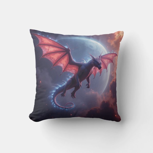 Majestic Guardian: Nebula Dragon Pillow (Front)
