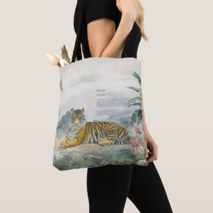 Majestic Hand-Painted Royal Bengal Tiger Tote Bag