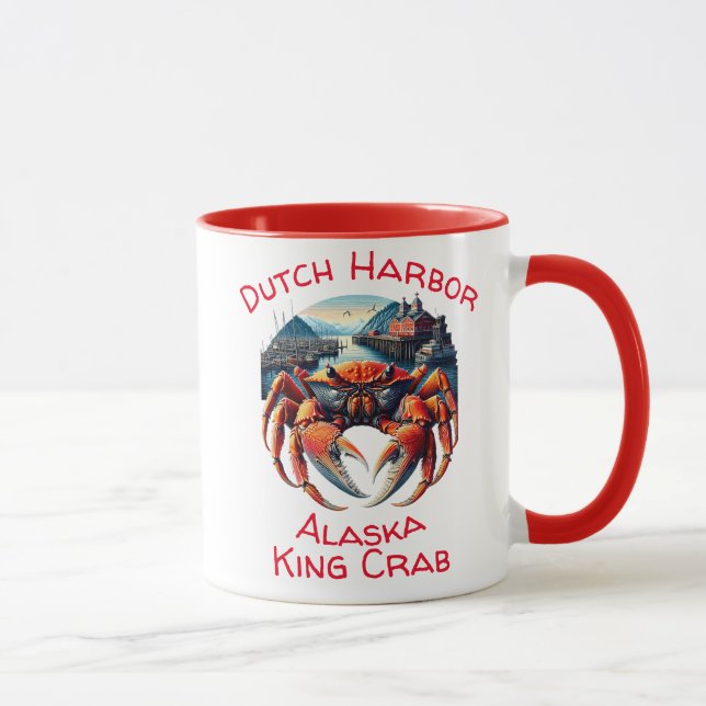 Majestic Harbour Sentinel A Vibrant Crab  Mug (Right)