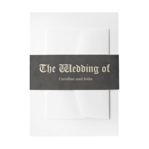 Majestic heart, a Gothic Romance Invitation Belly Band