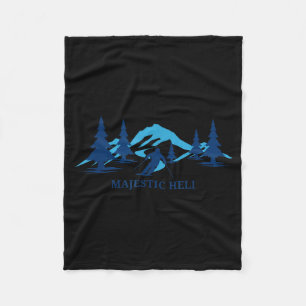 Majestic heli alaska ski resort skiing skier fleece blanket