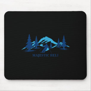 Majestic heli alaska ski resort skiing skier mouse pad