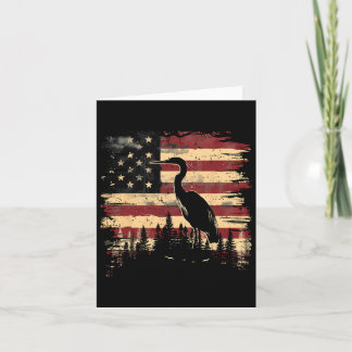 Majestic Heron 4th Of July American Flag Nature Sc Card