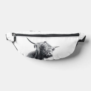 Majestic Highland cow black and white Bum Bags