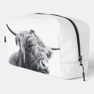 Majestic Highland cow black and white Dopp Kit