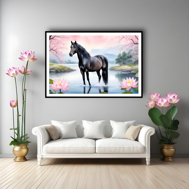 Majestic horse and beauty of lotus poster (Creator Uploaded)