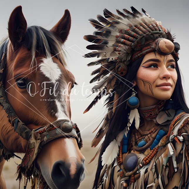  Majestic Horse And Young Native Woman Tissue Paper (Creator Uploaded)