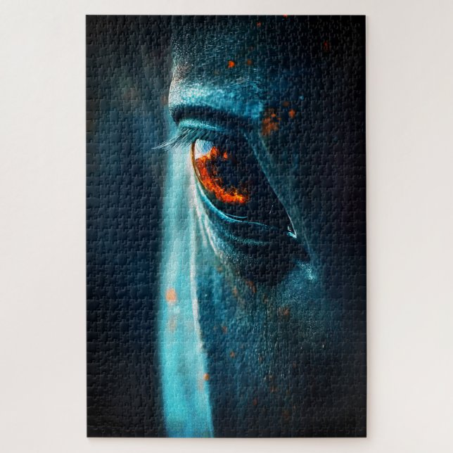 Majestic Horse Eye  – Dramatic Close-Up Reflection Jigsaw Puzzle (Vertical)