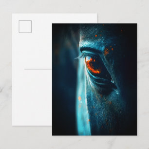 Majestic Horse Eye – Dramatic Close-Up Reflection Postcard