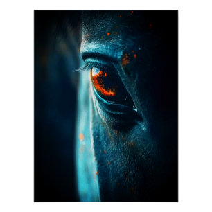 Majestic Horse Eye – Dramatic Close-Up Reflection Poster