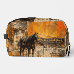 Majestic Horse in Abstract Sunset Dopp Kit