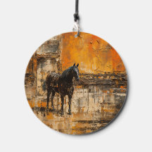 Majestic Horse in Abstract Sunset