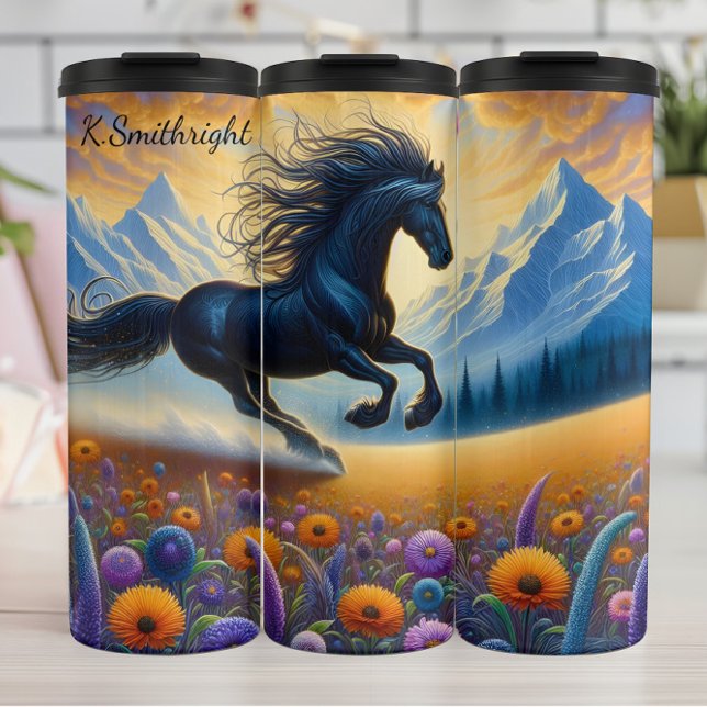 Majestic Horse Meadow Mountain Fantasy Thermal Tumbler (Creator Uploaded)