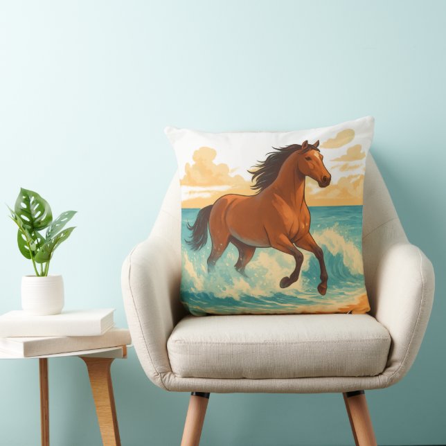 Majestic Horse Rising from the Sea Power and Free Cushion (Chair)