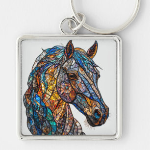 Majestic Horse with Vibrant Colours Key Ring