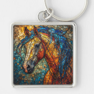 Majestic Horse with Vibrant Colours Key Ring